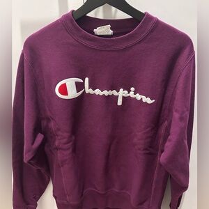 Champion - Embroidered Sweater - Purple - Size - S